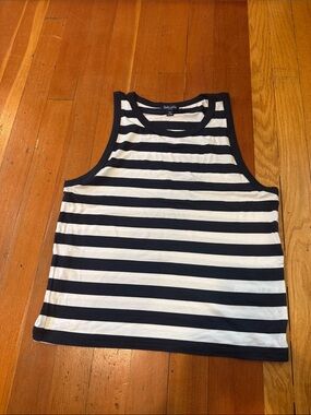 Splendid Navy and White Striped Tank Top